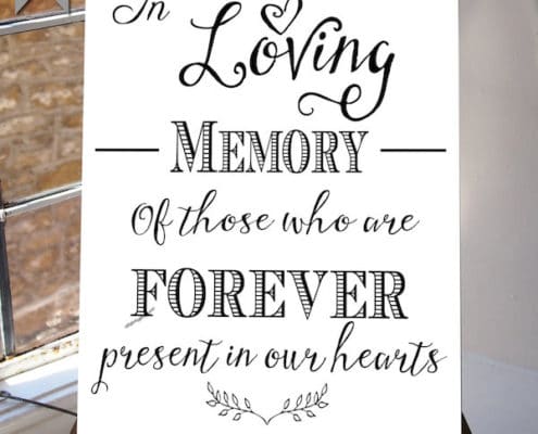In Loving Memory Wedding Sign