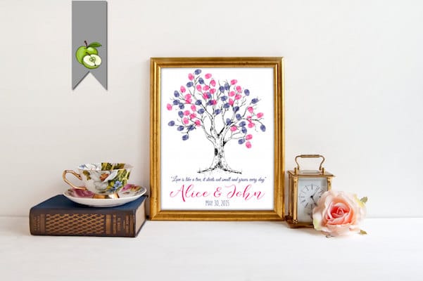 Diseños imprimibles libro de firmas huellas dactilares