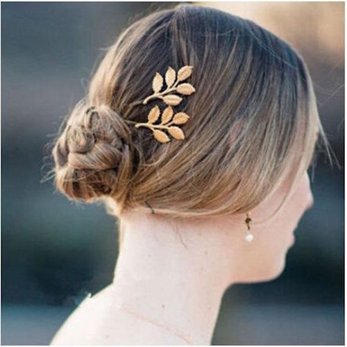 gold-leaf-hair-pins-accessory-for-your-bridesmaids vintage gold leaf hair pins